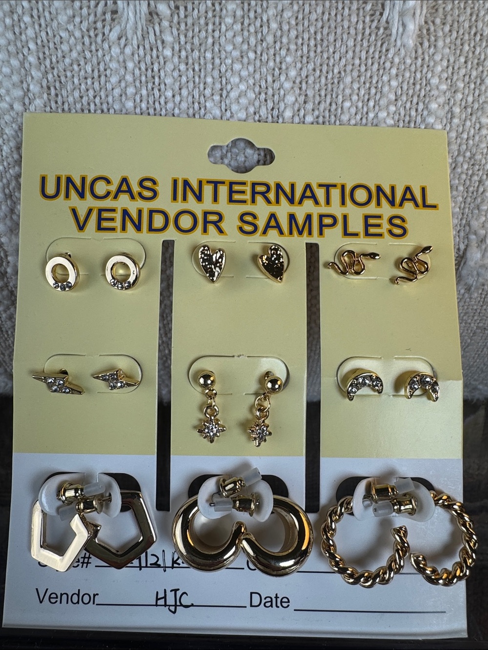 0806-Gold Tone Multi-Pair Earring